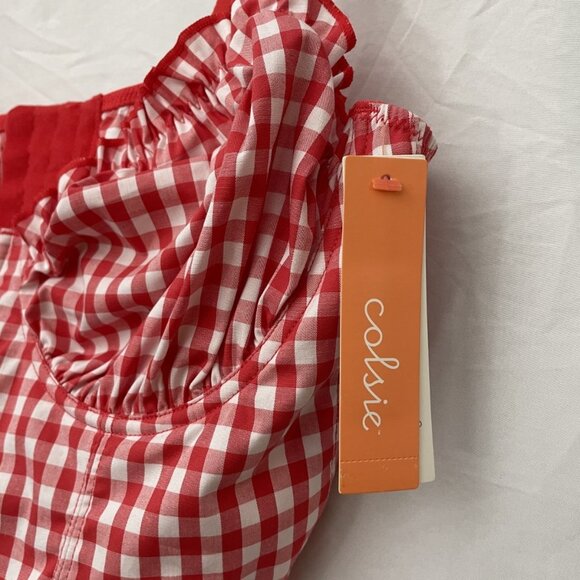 Colsie Bralette Women Size Large Gingham Bustier Crop Top Adjustable Straps NWT - Picture 3 of 12